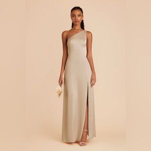 Kira Matte Satin Dress - Neutral Champagne